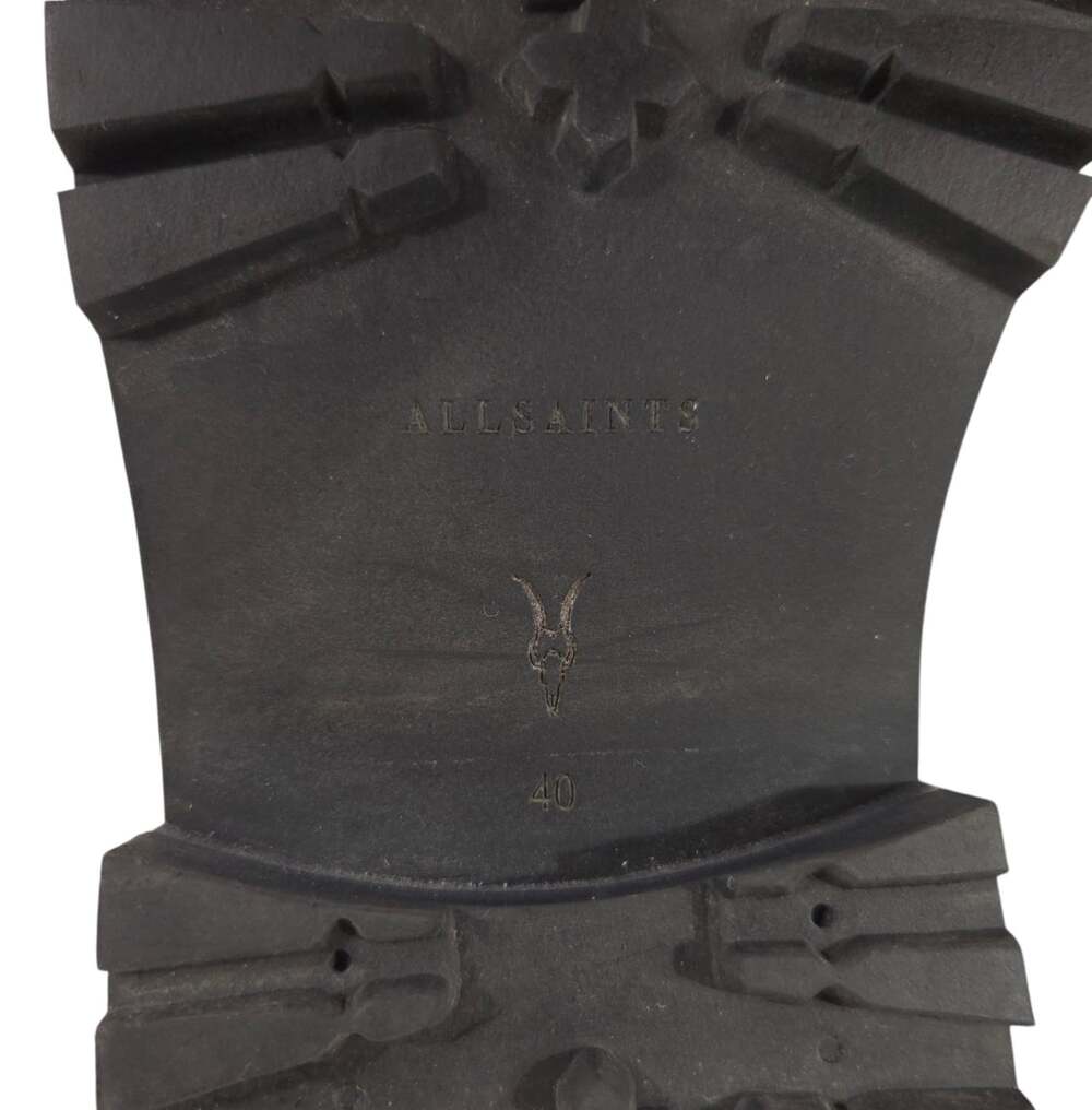 AllSaints Maddie Biker Boots US 10 EU 40 Womens Black Leather $350 - Picture 11 of 13